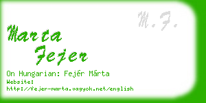 marta fejer business card
