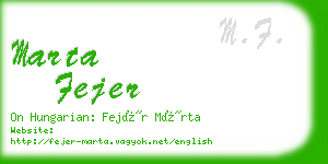 marta fejer business card